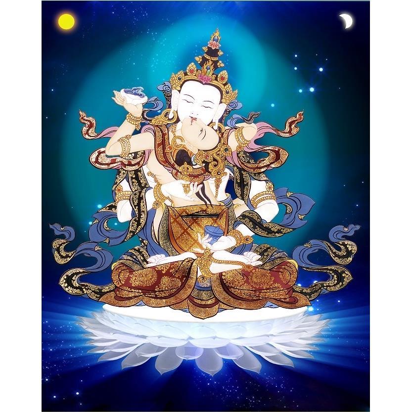 结缘手工佛菩萨画像密宗金刚萨埵图佛像白莲花金刚萨垛藏传佛教画