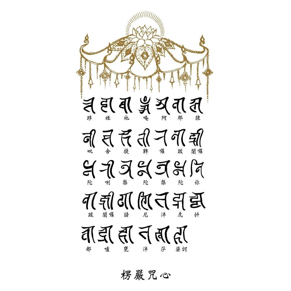 楞严咒咒心楞严咒种子字观想图片楞严经文相纸双面塑封免邮费结缘