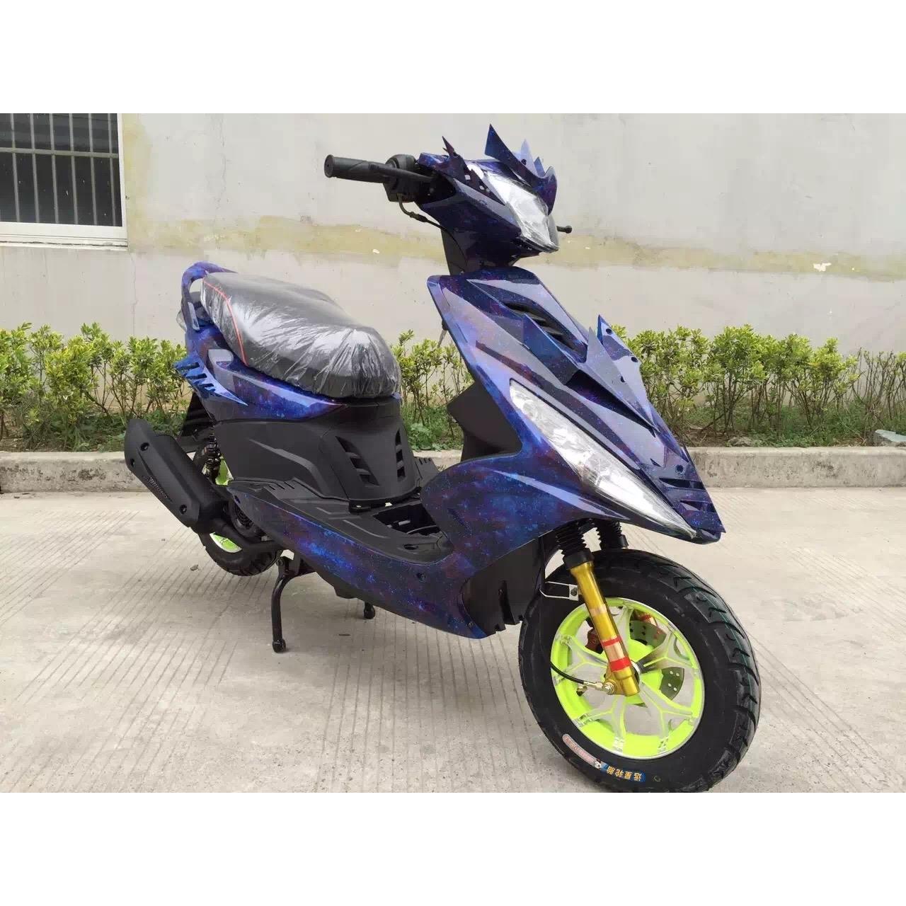 新款改装一代白幽灵鬼火摩托车踏板车125跑车助力车150cc