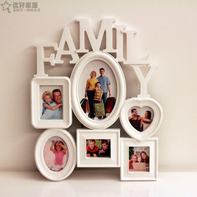 特价包邮6格family组合连体相框照片墙欧式家庭整体悬挂创意相框