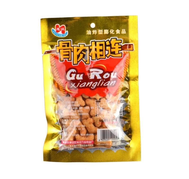  惠诚骨肉相连零食28g*30包油炸型膨化食品8090后怀旧零食小吃