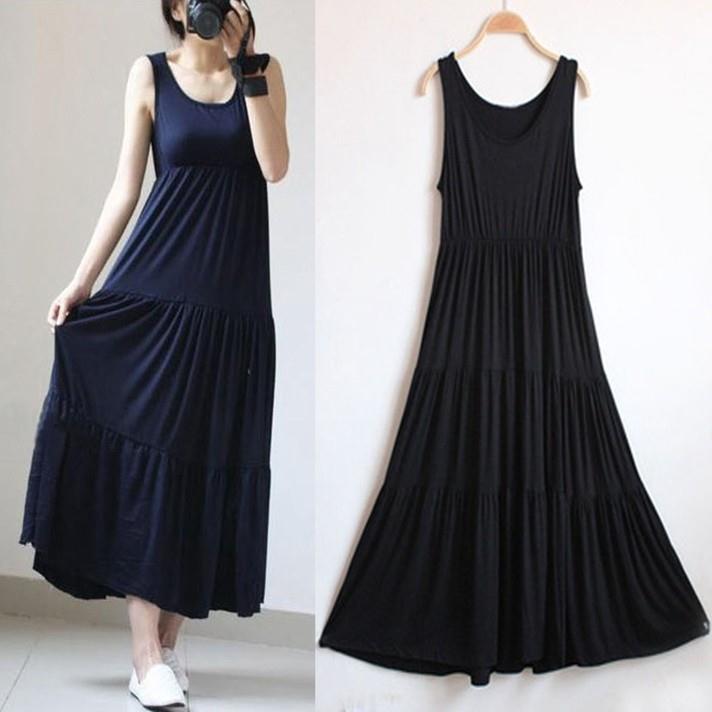 Korean modal plus plus plus size dress women's loose bottomed vest long skirt cake skirt pregnant women's skirt summer