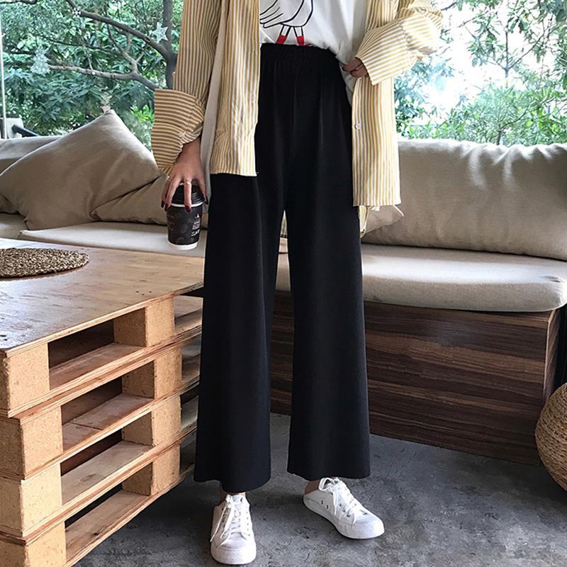 Spring and summer new Korean loose black casual pants High Waist Wide Leg Pants for women