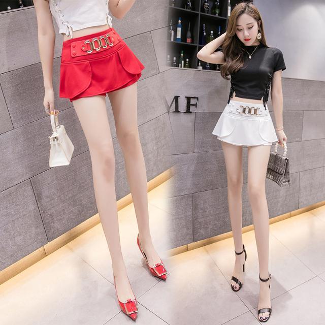 New style skirt short skirt women's skirt Korean version light proof shorts show thin medium high waist puffy skirt Ruffle edge wrap hip