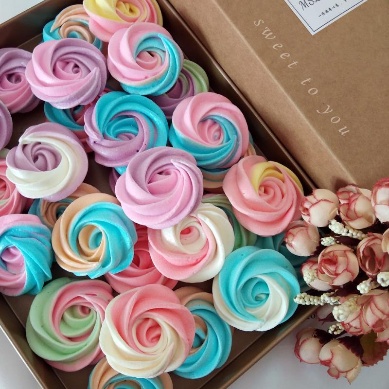 网红糖玫瑰蛋白糖马林糖装饰手工糖果少女礼盒零食生日表白送女友