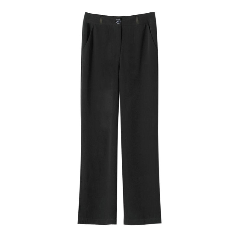 Wide leg pants women's spring and autumn high waist drop feeling loose vertical feeling thin straight tube student black trousers floor dragging women's trousers
