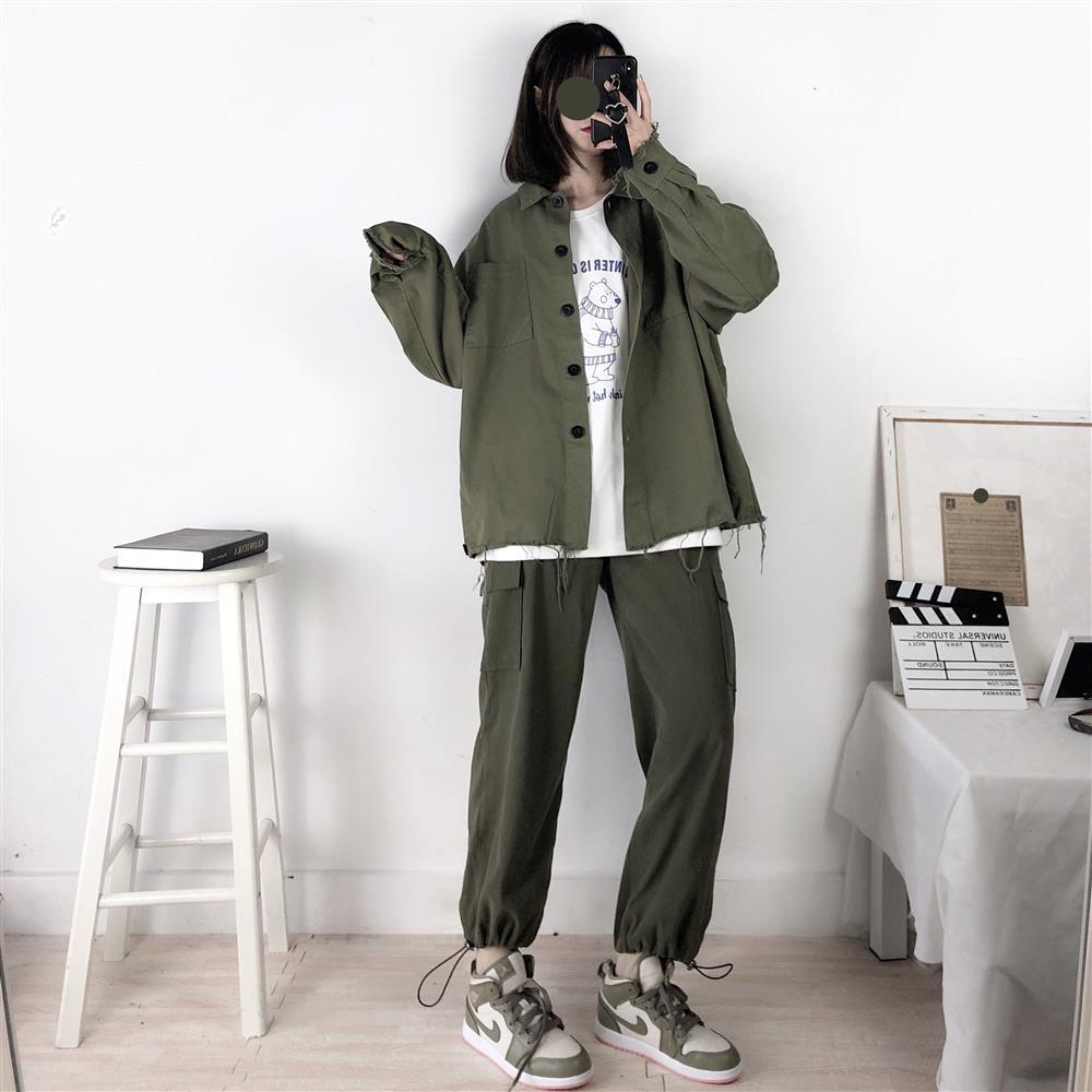Autumn and winter Harlem pants female students Korean version loose BF social corset casual sports pants overalls elastic trend