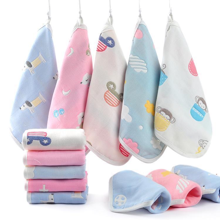 Children's small towel pure cotton gauze baby face wash household children's towel baby cotton rectangular face towel soft and absorbent