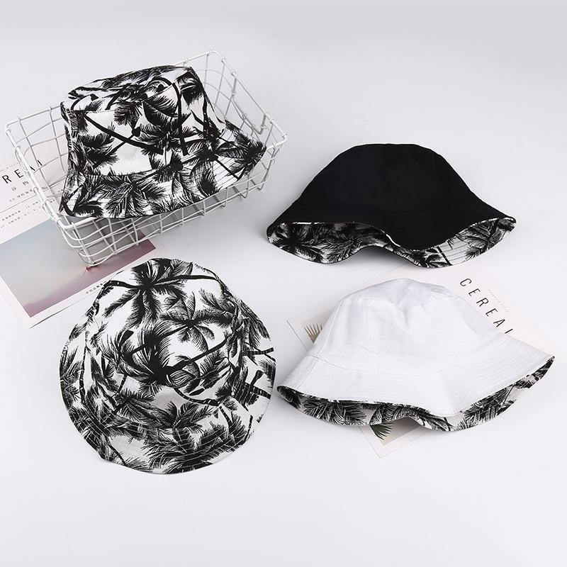 Coconut double face fisherman's hat female spring and autumn Korean double face basin hat casual versatile sunshade Holiday Beach Hat trendy man
