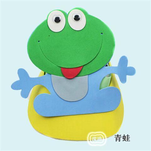 儿童卡通动物头饰青蛙头饰小青蛙帽子头饰幼儿园表演道具小蝌蚪