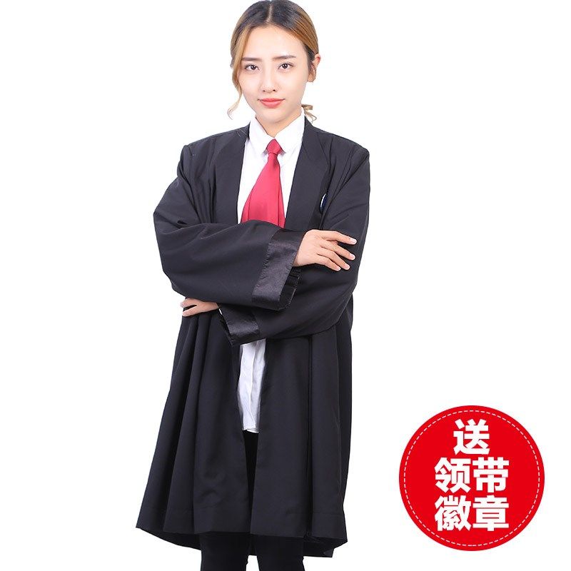 律师袍2018新款律师服男女款法官服标准律师出庭服装徽章领带套装