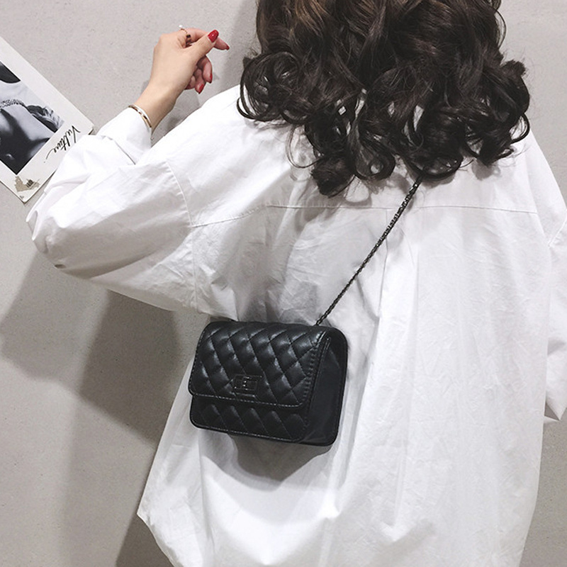 Korean new chaolingge small fragrance chain bag Single Shoulder Messenger Bag Fashion versatile MINI SQUARE bag