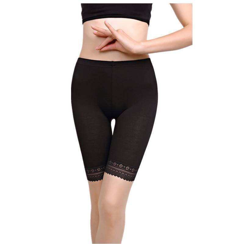 [2 Packs] Thin Section High Waist Safety Pants Summer Three Points Five Points Modal Leggings Safety Pants Women