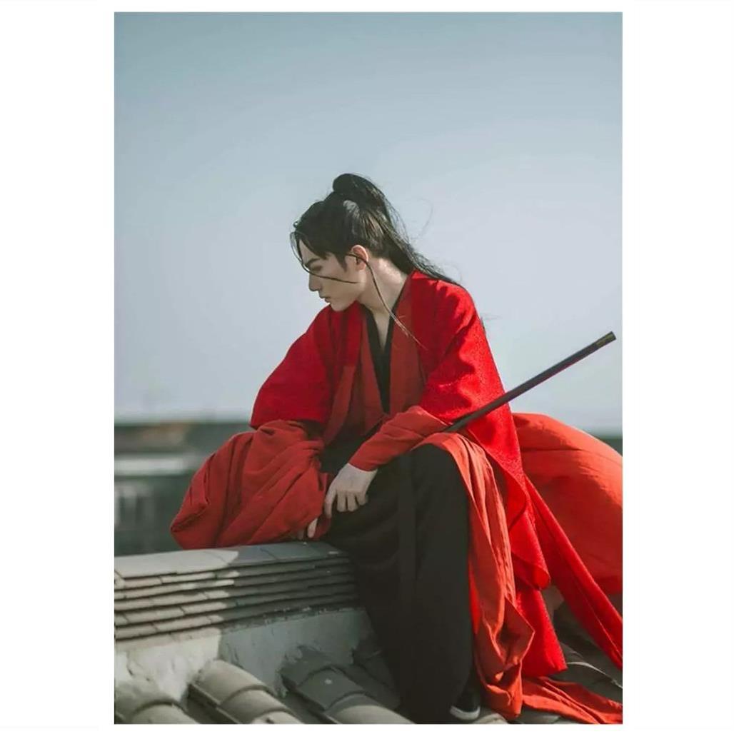 原创楼兰古风传统汉服汉元素男士古装陌上玉侠客服装易水寒男装