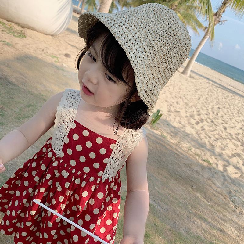 女童吊帶連衣裙2019夏裝新款洋氣寶寶波點連衣裙兒童公主裙