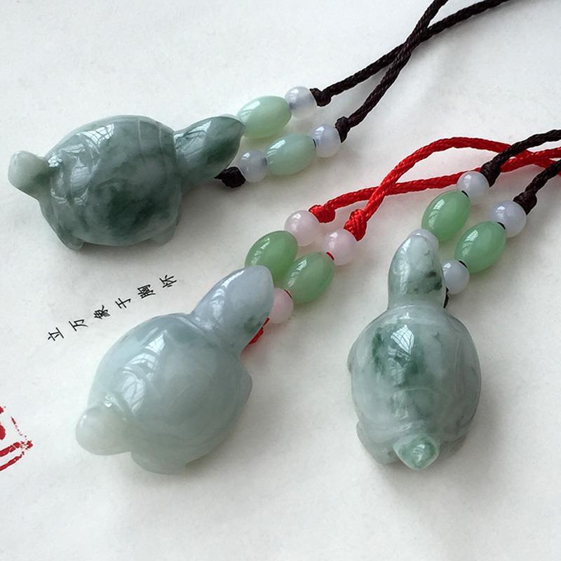 a货翡翠玉石乌龟小吊坠车挂项链坠diy饰品配件儿童长寿龟可爱挂件