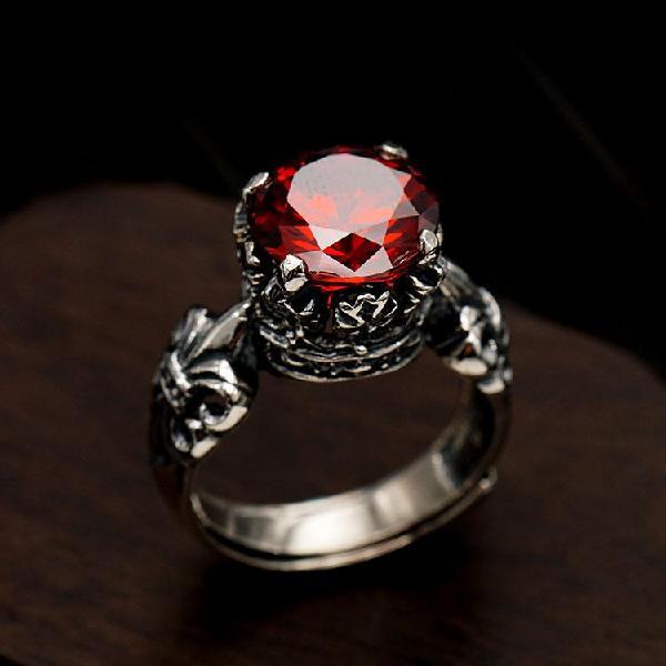 Vintage Diamond Ring Adjustable For Couples In Sterling Silver_voghion.com