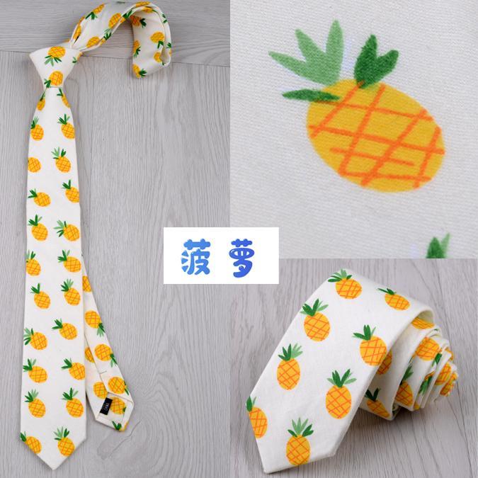 趣味水果领带潮男女学生韩式学院小领带女ins搭配时尚伴郎领带 窄