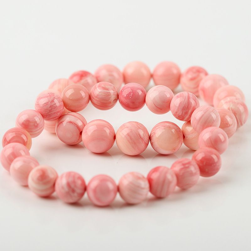 海南天然胭脂螺手链粉贝壳女王螺凤凰螺女款招桃花旺夫女王贝手串