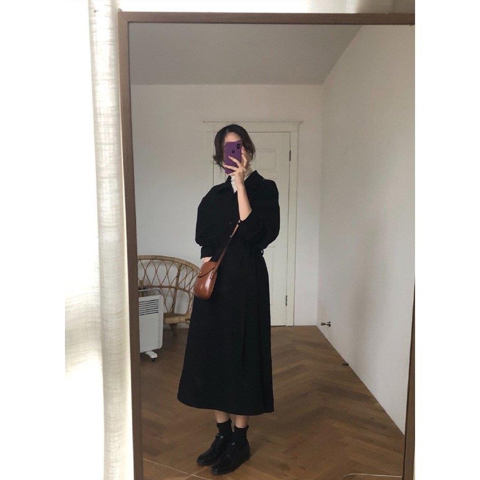 Skirts for women spring new Korean style student shirt skirts women's waist dress women's mid-length spring and autumn knee-length skirts