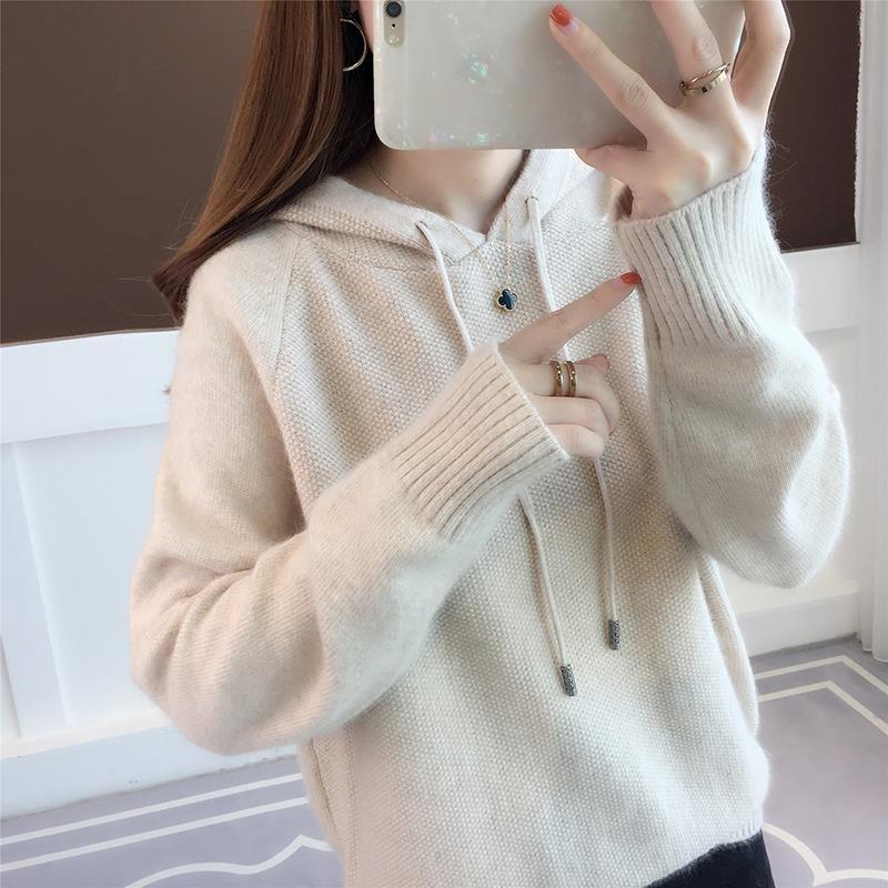 2020 autumn and winter new Korean student women's pullover with long sleeves and hooded sweater