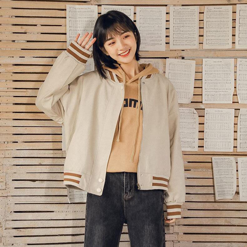 Jacket Women's autumn and winter 2020 new Korean loose versatile baseball uniform student jacket cotton jacket top trend