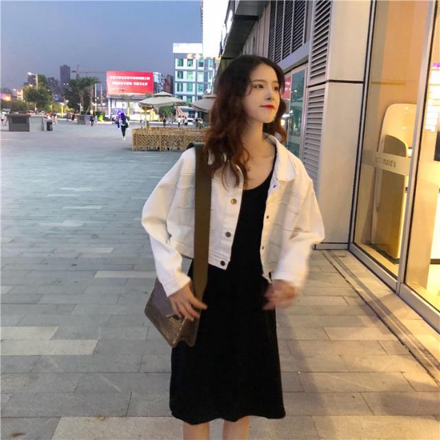 Spring and Autumn New Korean loose short jacket long sleeve denim jacket with sun protection and cardigan for female students
