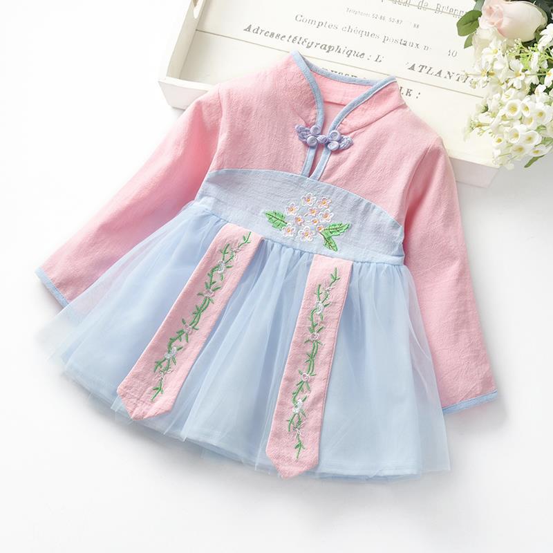 New Hanfu small and medium-sized girls autumn dress 1 baby 2 Chinese style children Tang dress 3 little girl dress