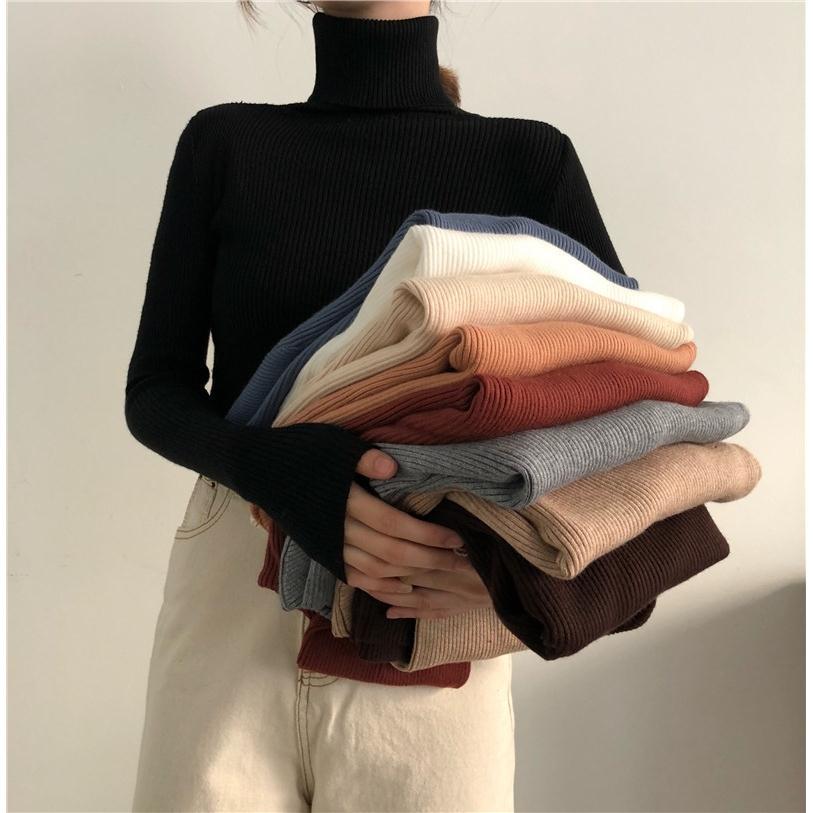 Chic Korean autumn and winter sweater women's 2020 new loose high neck thickened slim bottoming Shirt Long Sleeve Sweater