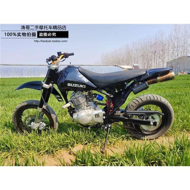 黑色92新日本进口铃木飞虎250cc排量越野摩托车二手原装复古造型