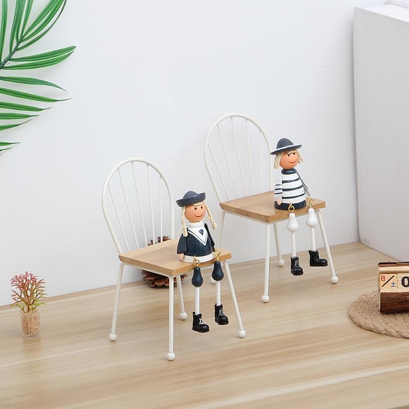 北欧风格实木家居小椅子摆件桌面可爱装饰品迷你木质桌椅小摆设