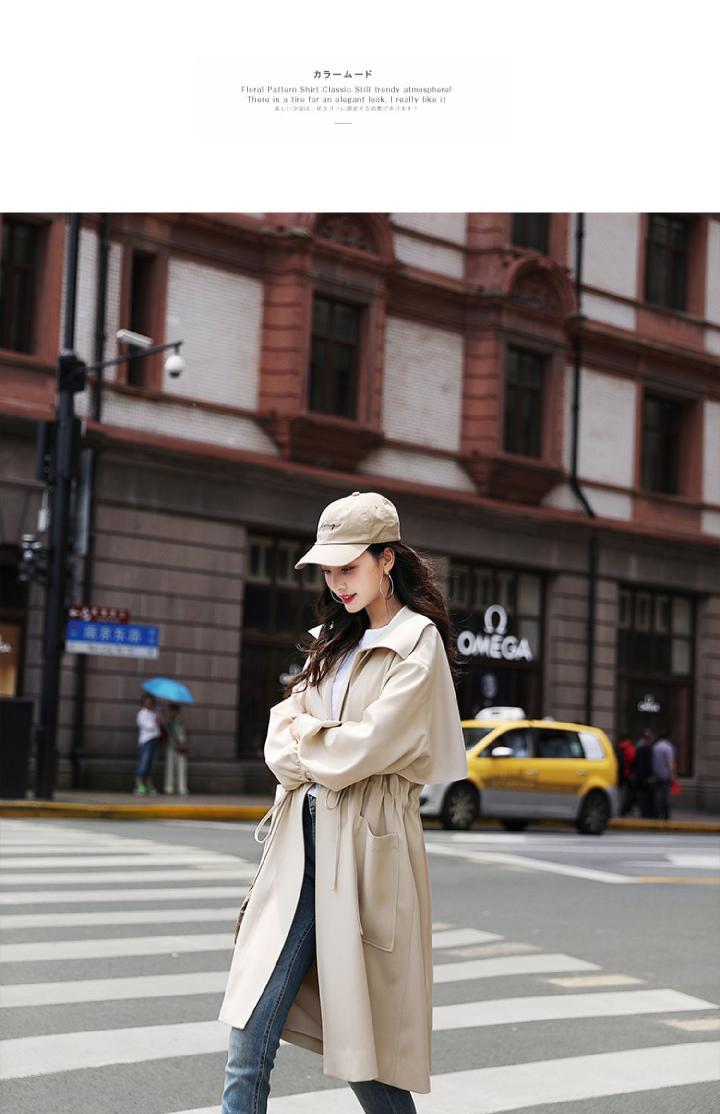 有里布春秋新款外套韩版时尚薄款英伦风大衣收腰显瘦中长款女风衣