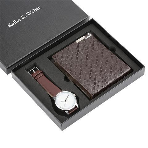 men wrist watch leather wallet gift set for boyfriend 礼品