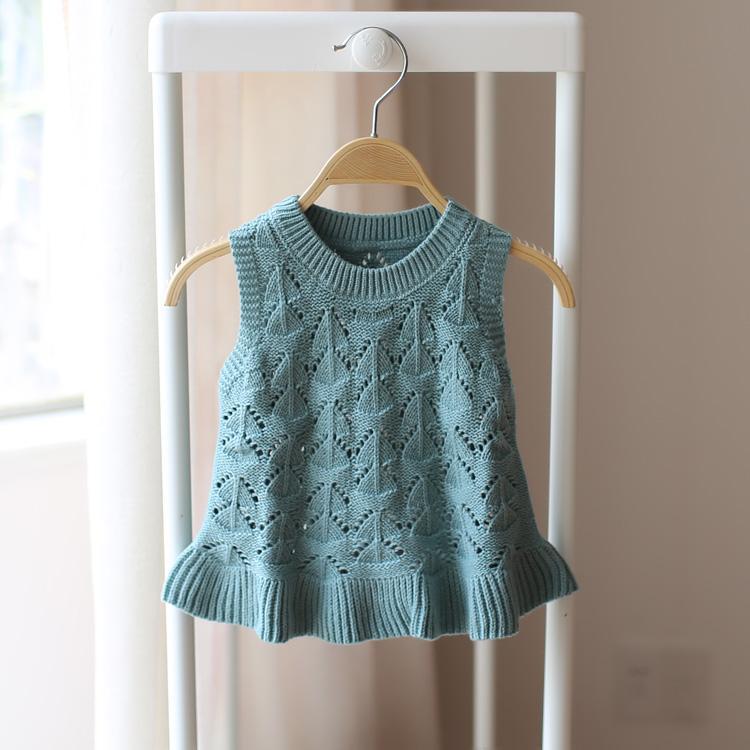 Children's wear girls wool vest 2020 spring and autumn new girls' Knitted Vest
