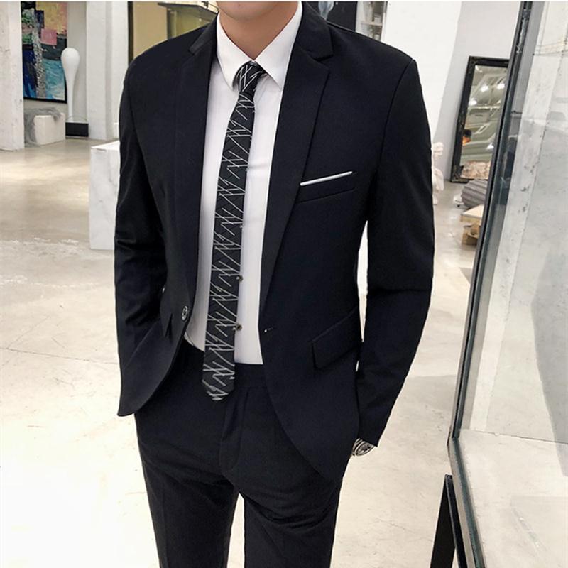 2019夏季薄款男士休闲西服套装韩版修身帅气青年小西装薄款外套潮