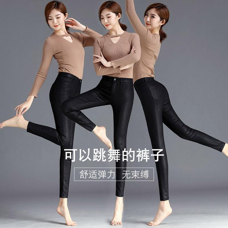 [Thin and velvet models] black leggings women's outerwear autumn and winter new pencil pants elastic pants