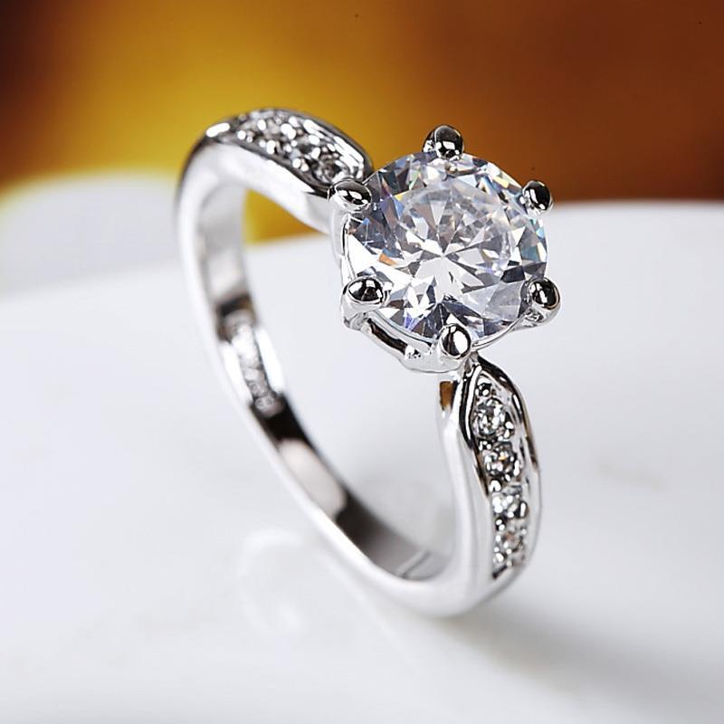 Diamond ring women's Mosangshi diamond ring big 925 Silver 2 carat wedding ring not fade pure silver wedding ring