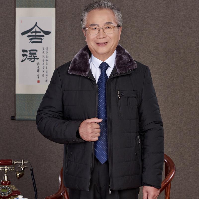 中老年棉衣男加绒爸爸冬装外套中年男士棉袄宽松男装老年爷爷棉服
