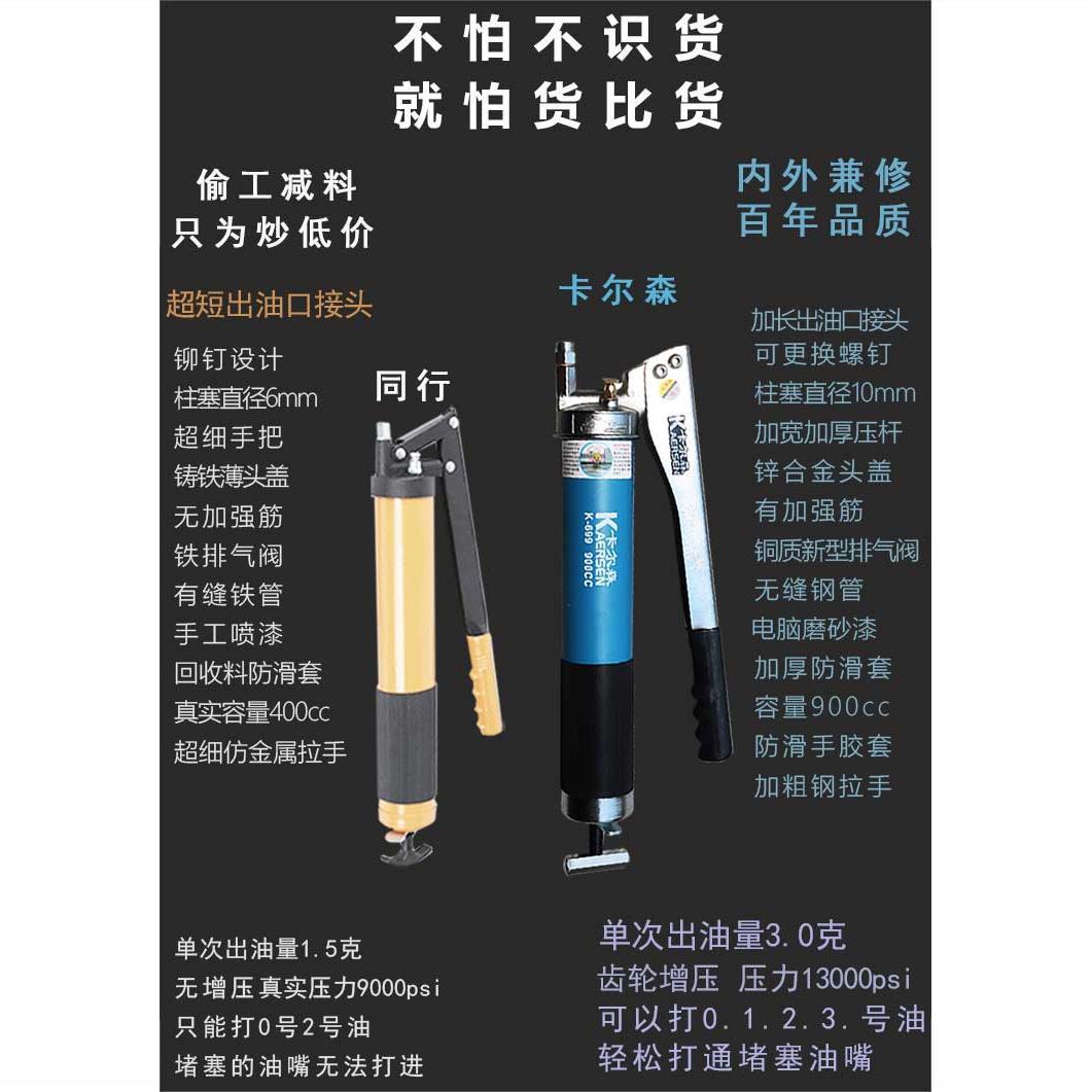 卡尔森车打黄油枪头嘴手动高压汽车拉链式挖机加油泵小型润滑油抢