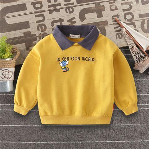 Boy's sweater spring and autumn 2020 new foreign style children's top fake two piece baby Pullover