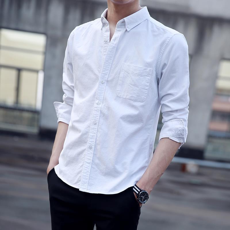Denim shirt shirt men wear Korean fashion versatile, net red is very handsome long sleeve wear Hong Kong Style coat