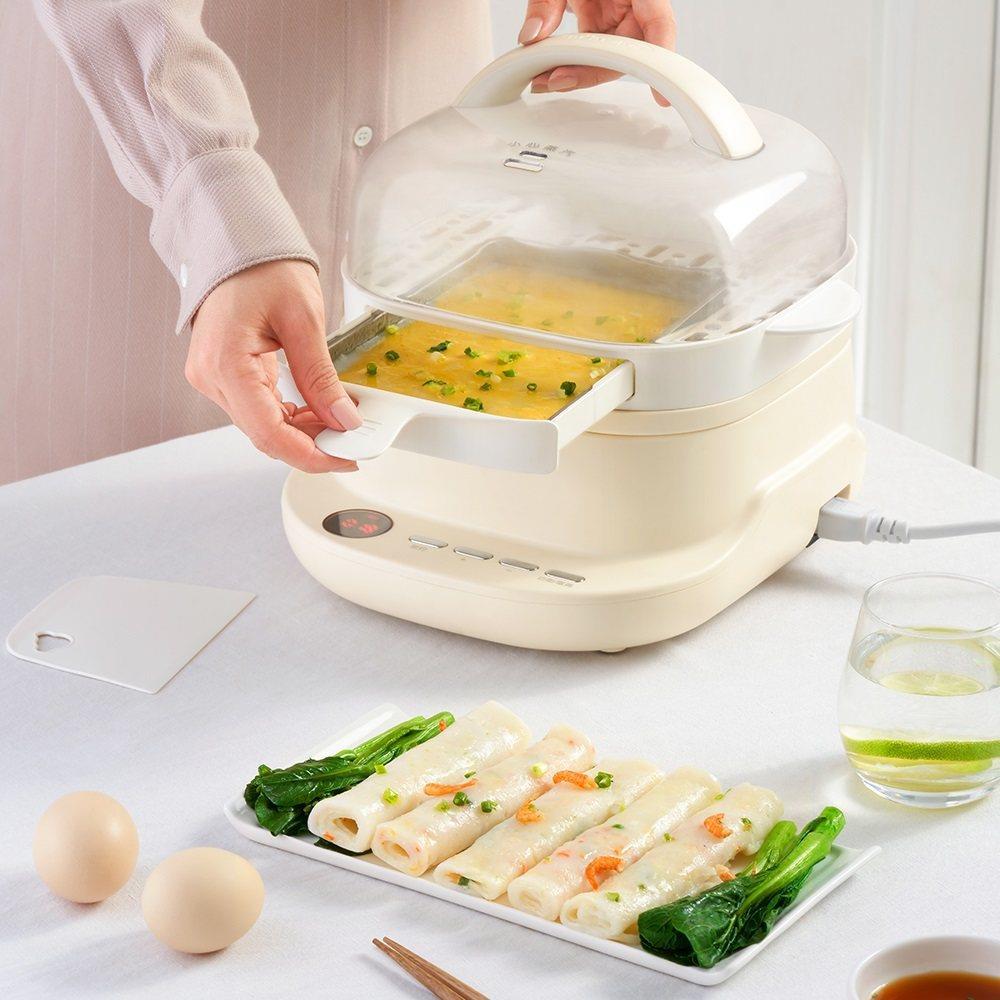 小熊肠粉机家用小型迷你多功能广东肠粉蒸机蒸盘抽屉式早餐河粉机