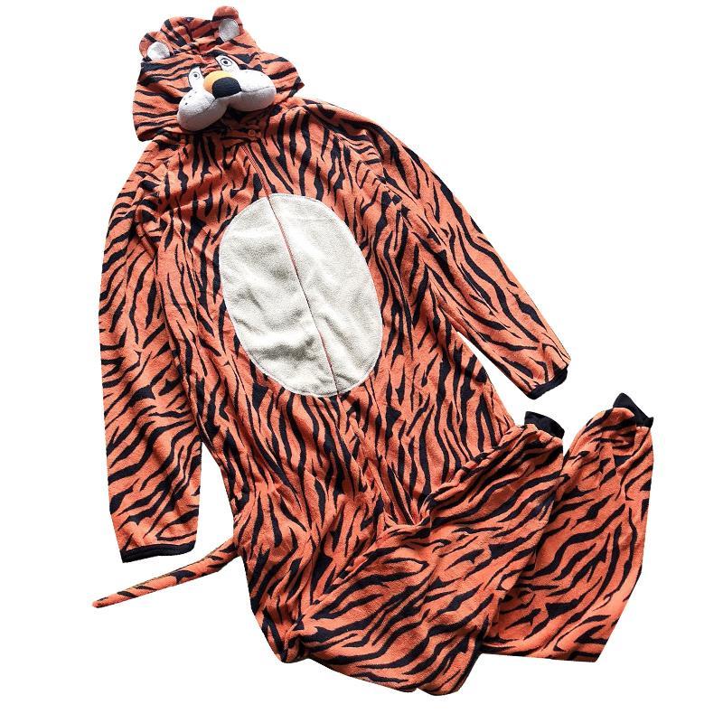 情侣冬季老虎睡衣起居连体衣摇粒绒秋冬款