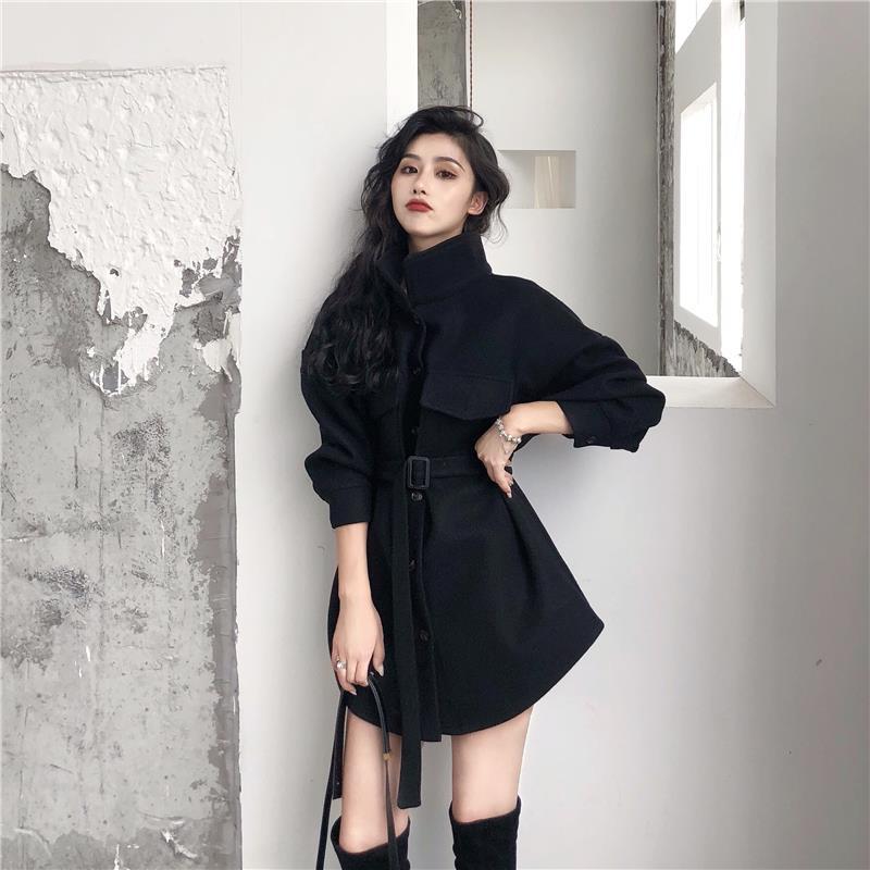 2019秋冬法式很仙的毛呢小外套森女短款黑暗系慵懶風厭世百搭洋氣