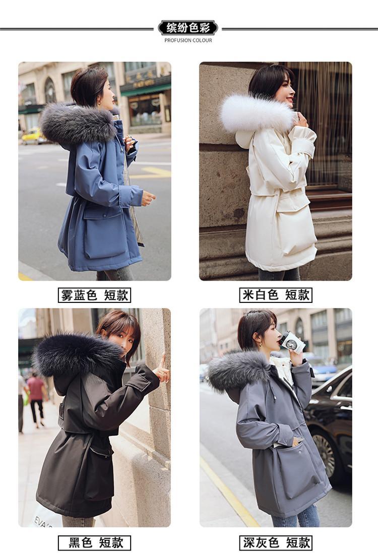2020冬装新款韩版羽绒棉服女学生短款加厚显瘦大毛领大码派克服女