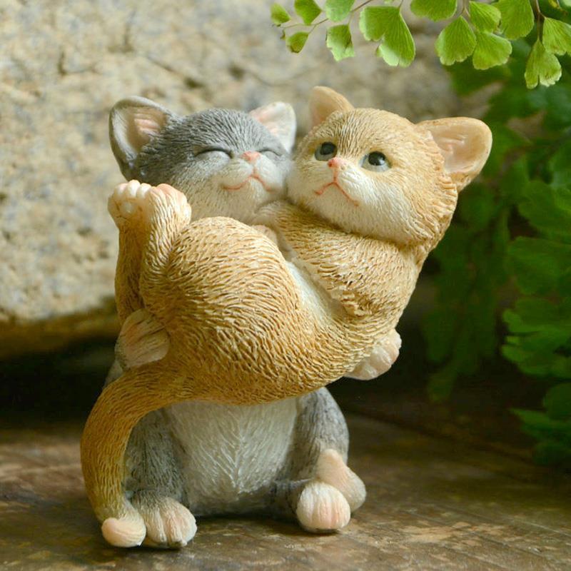 Creative cat accessories cute cartoon doll resin imitation animal Japanese decoration gift desktop car car
