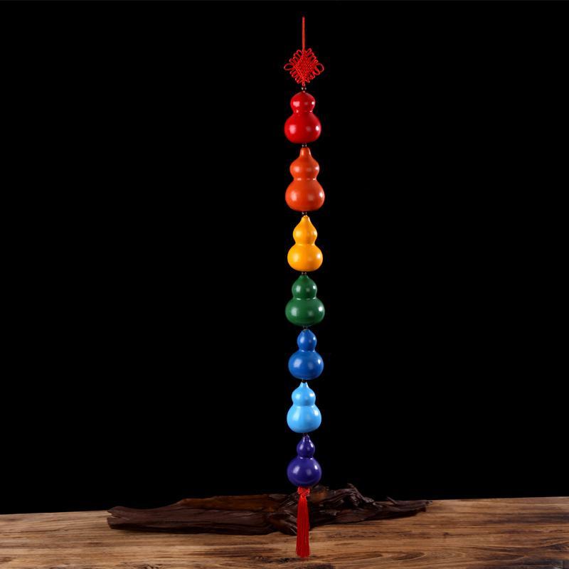 七彩葫芦挂件摆件七个葫芦娃玩具儿童葫芦兄弟天然彩色葫芦彩绘