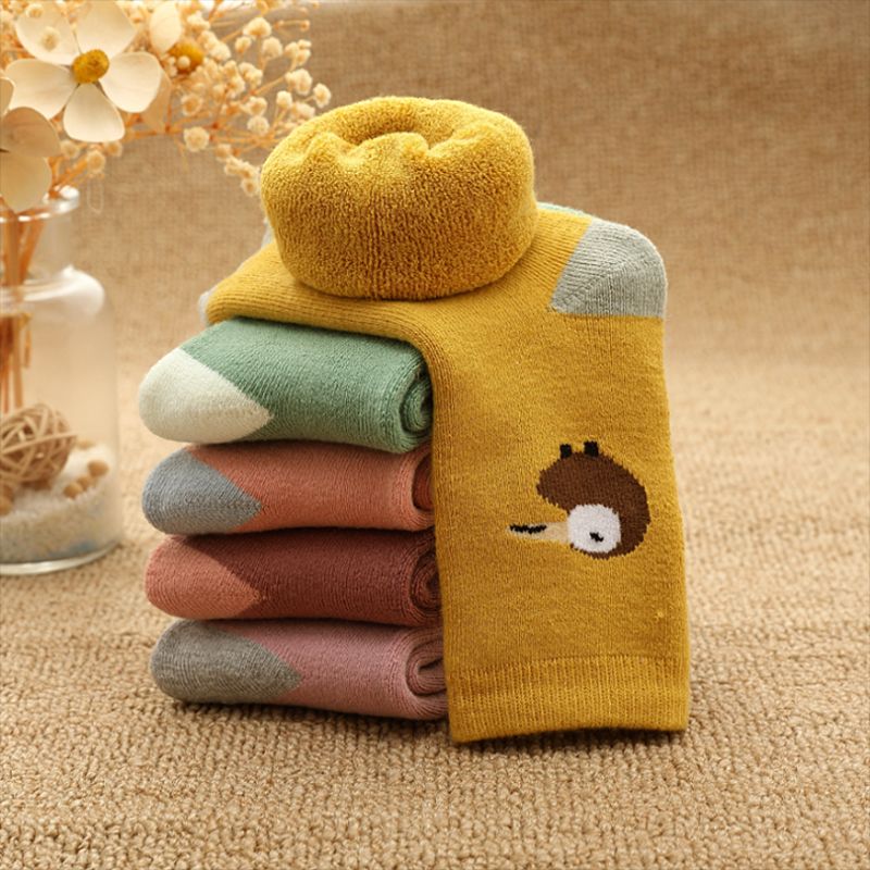 [special 6 pairs] plush terry socks children's socks boys and girls children's thick socks in autumn and winter