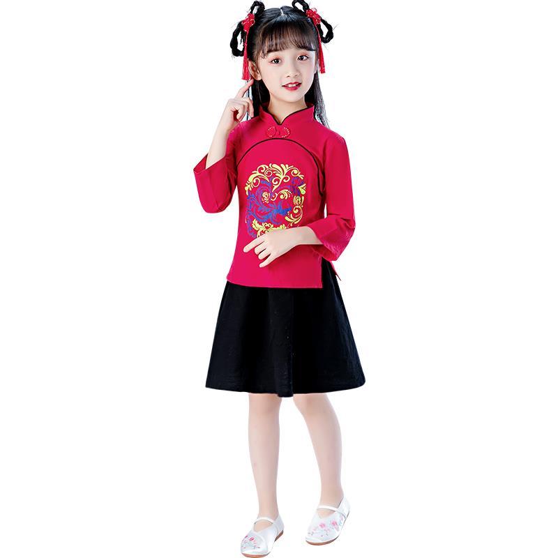 儿童古装汉服男女童国学服中国风书童服装男童幼儿园合唱服演出服