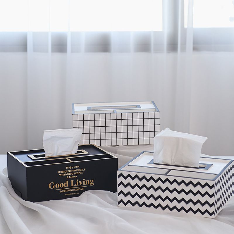 北歐ins輕奢風餐桌木質紙巾盒 現代簡約多功能創意客廳收納抽紙盒